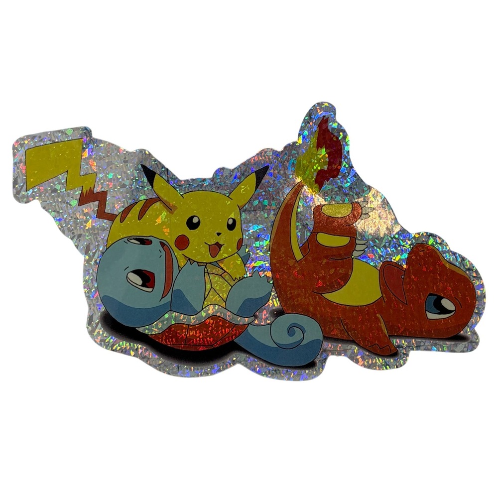 Pokemon Pikachu Charmander Squirtle Holographic Sticker Prism Decal 6.5 inch